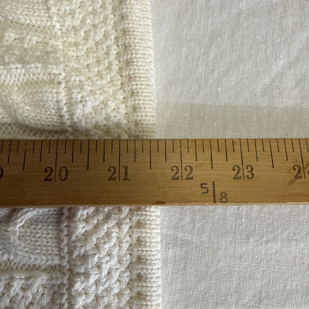 L.L. Bean Womens Cream 100% Cotton Cable Knit Cardigan Size Small Classic - Picture 9 of 9